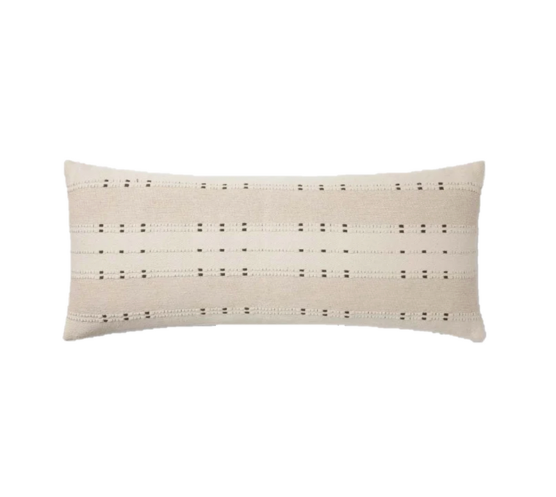 Amber Lewis - Gabrielle Beige and Terracotta Lumbar Cushion