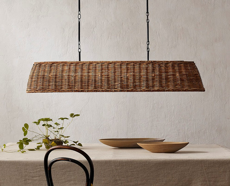 Basket Natural Oval Chandelier