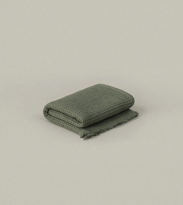 Olive Green Waffle Hand Towel