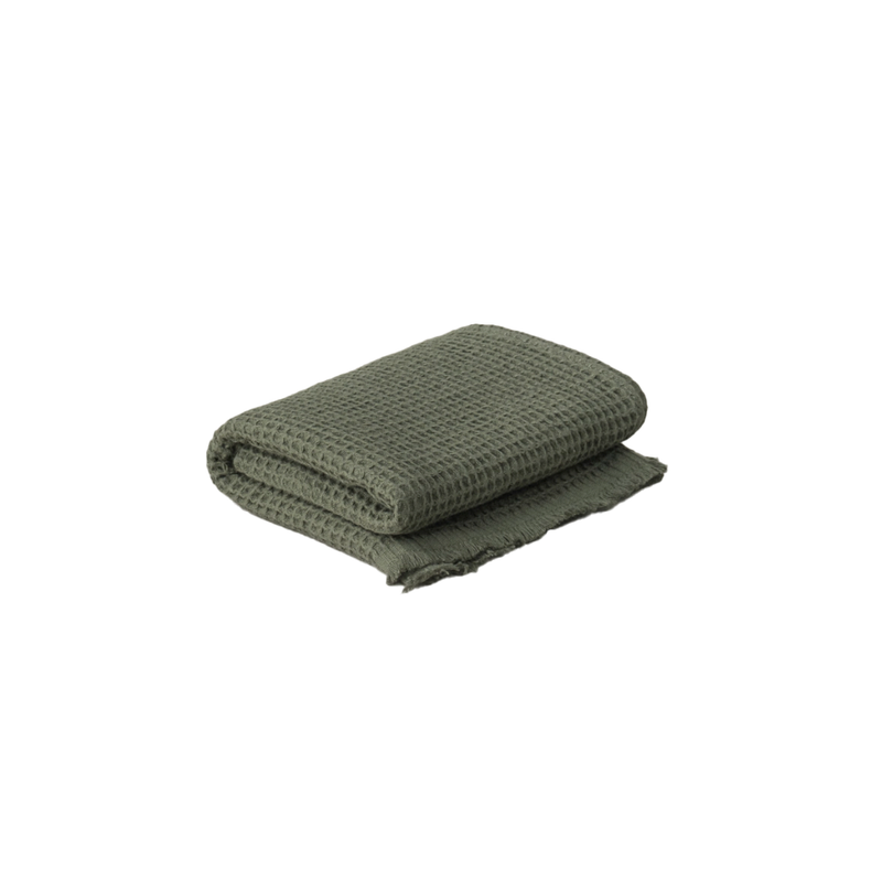 Olive Green Waffle Hand Towel