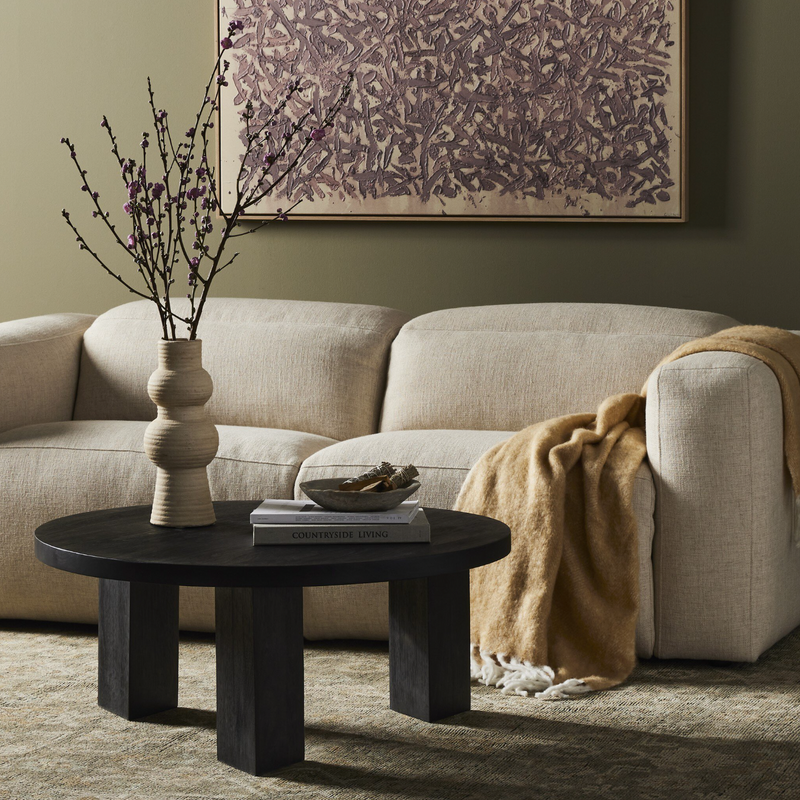 Mesa Round Coffee Table - Ebony Parawood