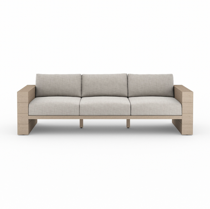 Leroy 3 Seater Outdoor Sofa - Washed Brown - Stone Grey