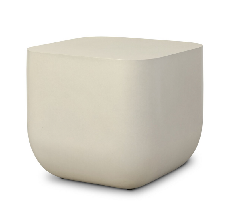 Ivan Square End Table - White Concrete