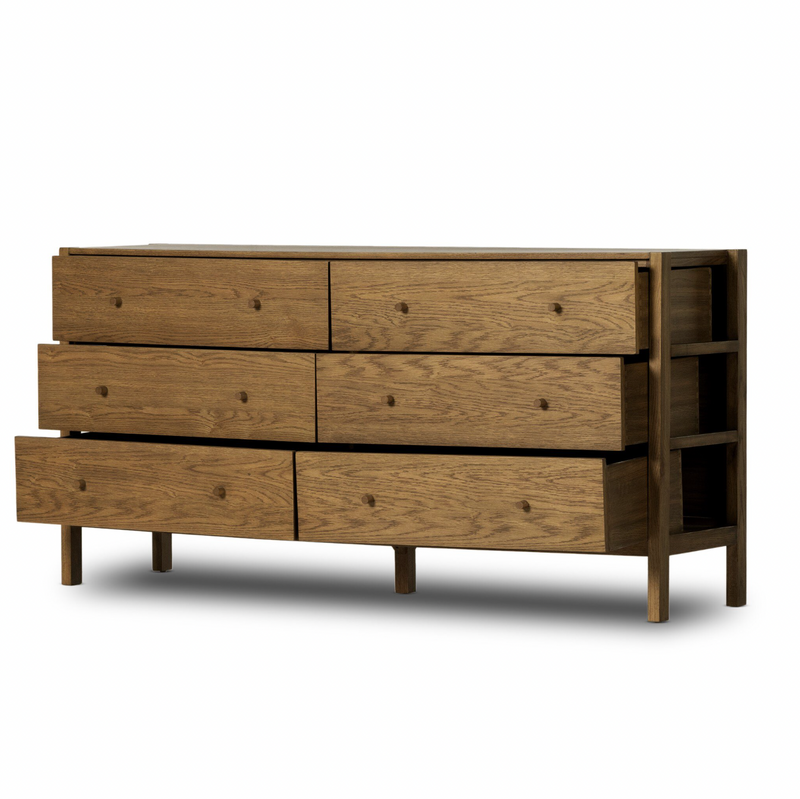 Meadow 6 Drawer Dresser - Tawny Oak