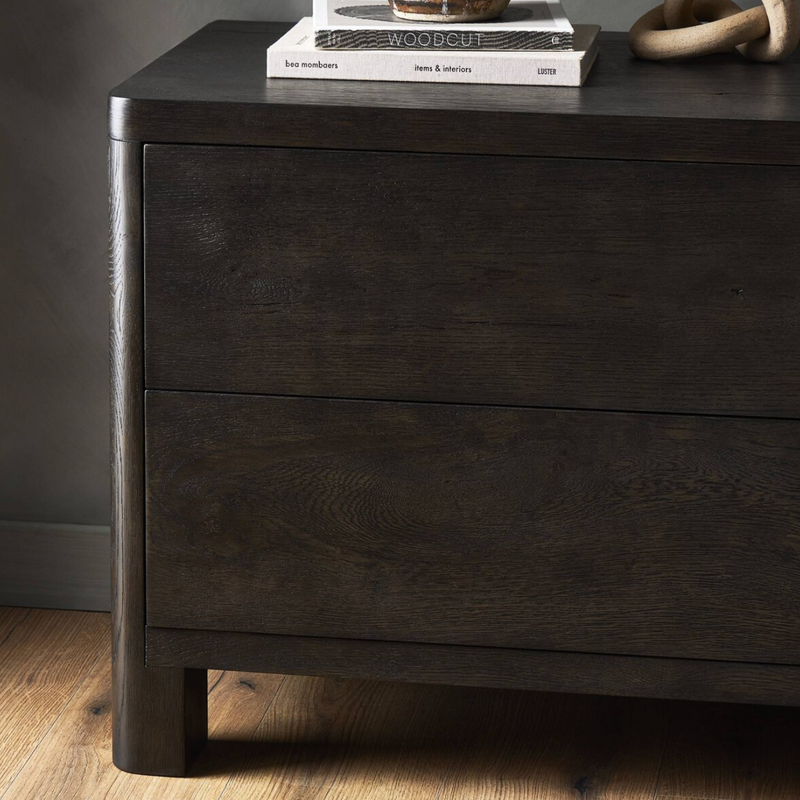 Noeline Nightstand - Smoked Black Oak Veneer