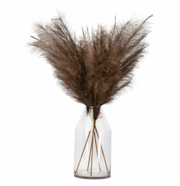 Faux Pampas Grass - Dark Brown