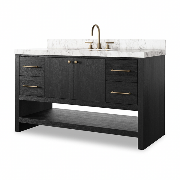 Anthem Single Wide Vanity - Black Wash Oak