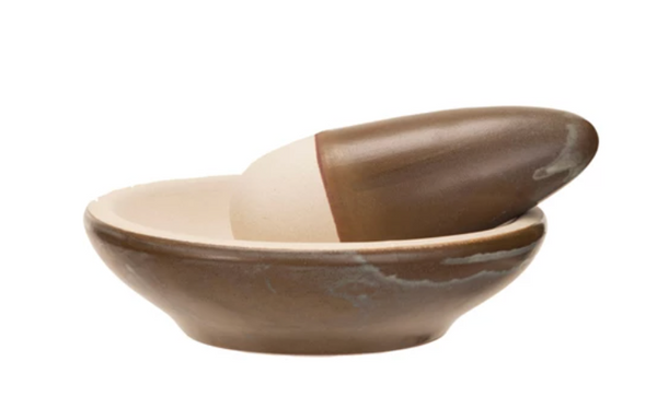 Stoneware Mortar and Pestle