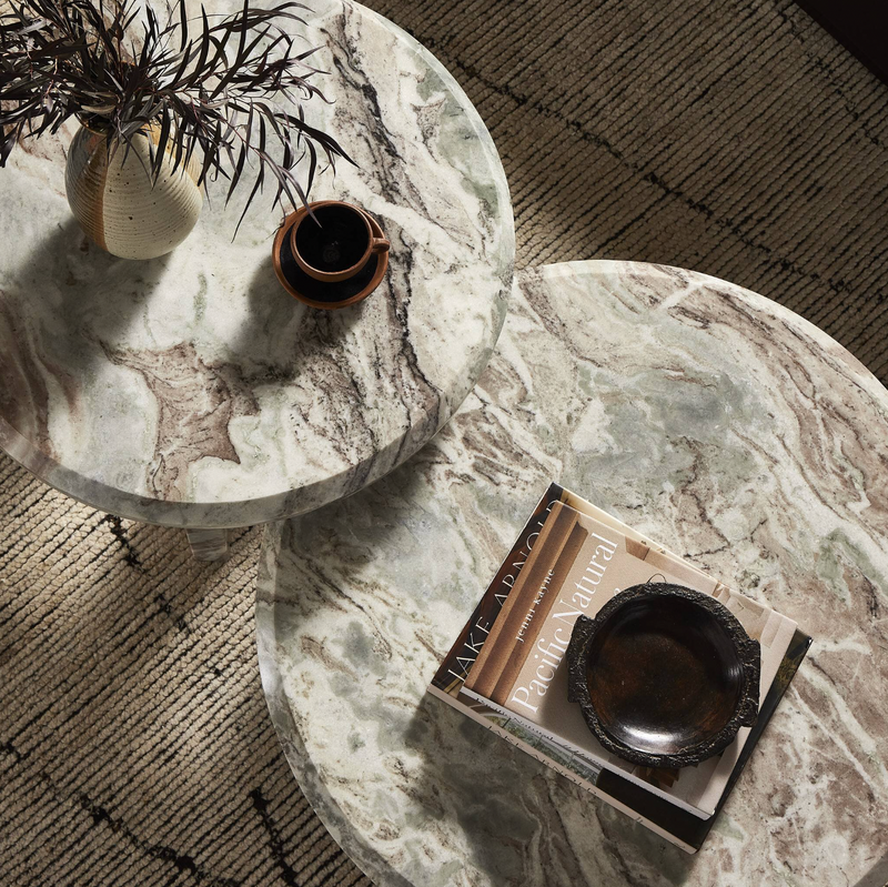 Dakota Nesting Coffee Table Set - Creamy Taupe Marble