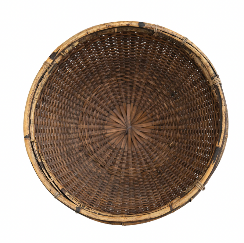 Hand-Woven Bamboo & Rattan Bowl