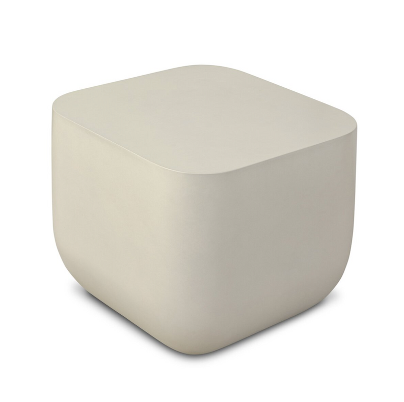 Ivan Square End Table - White Concrete