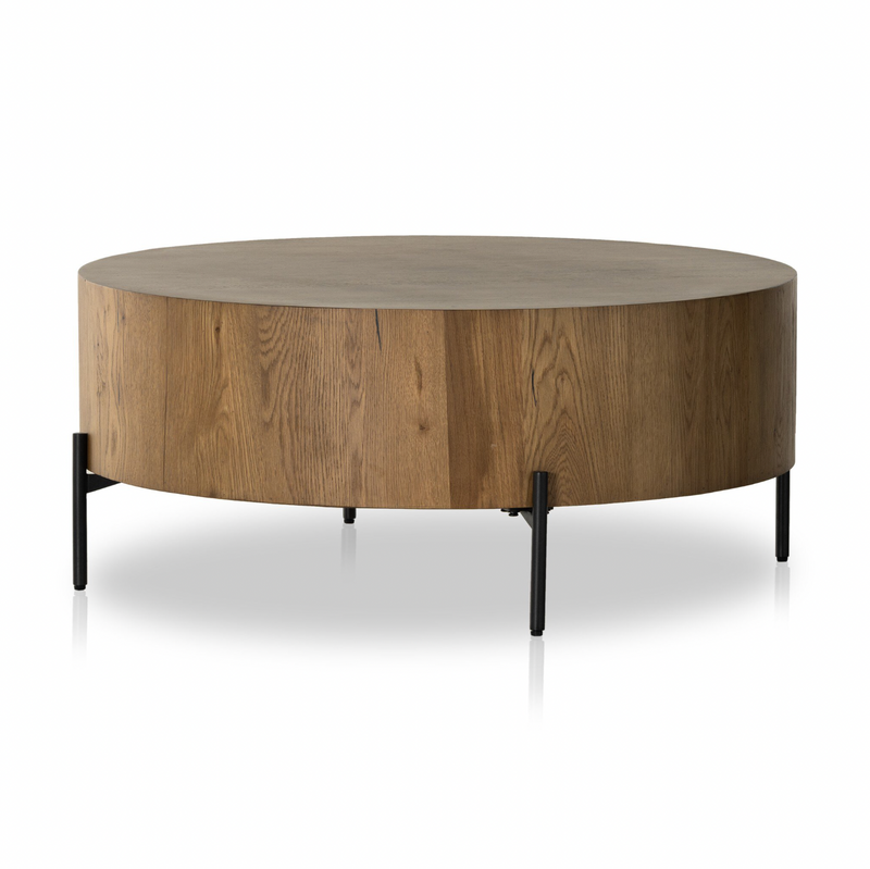 Eaton Drum Coffee Table - Amber Oak Resin