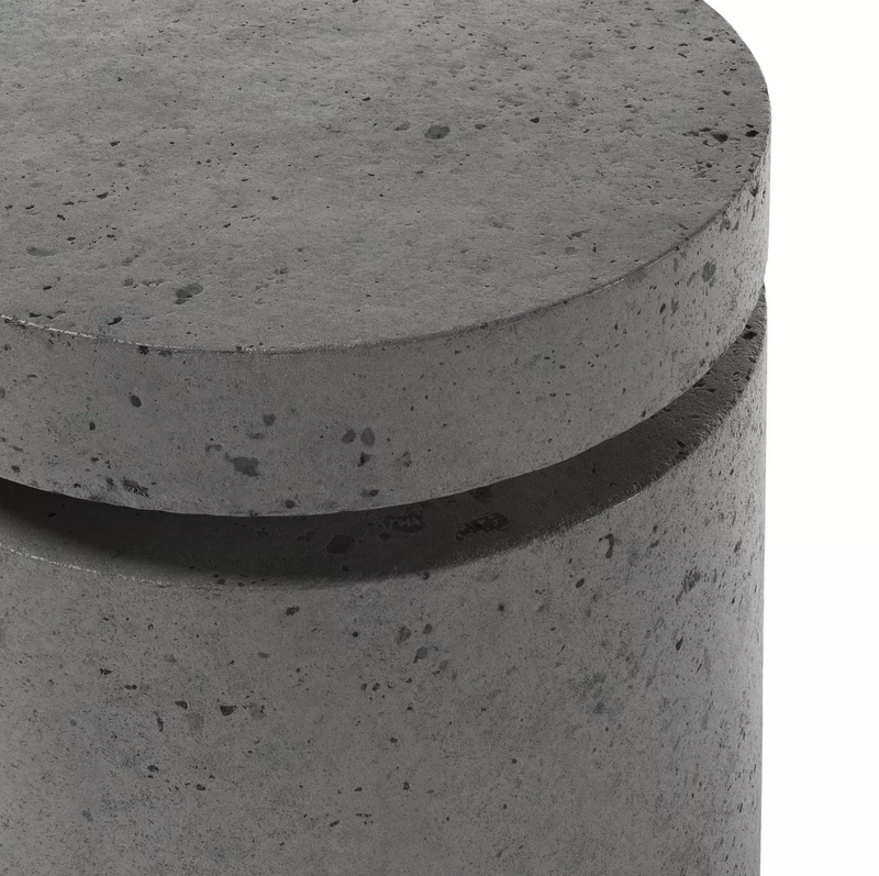 Higgins Outdoor Round Propane Enclosure - Pewter Concrete