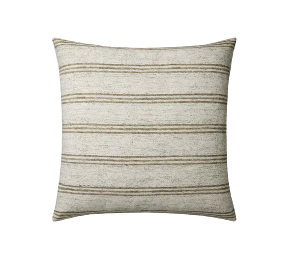 Amber Lewis x Loloi - Zepher Ivory and Olive 22" Toss Cushion