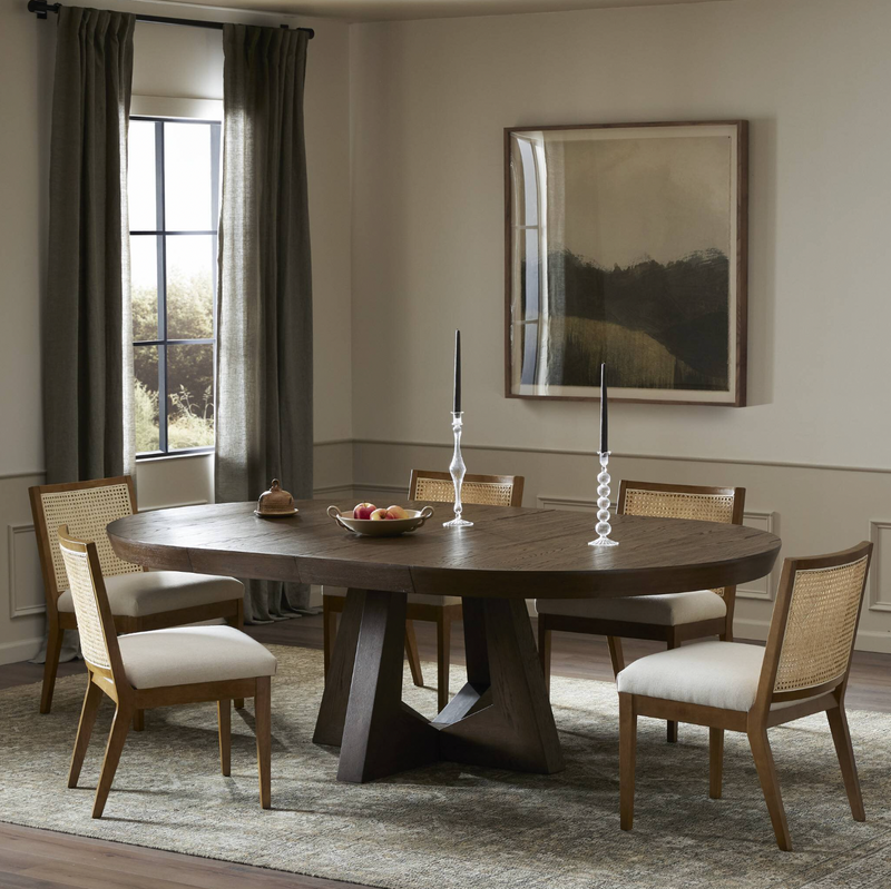 Zelda Round Extension Dining Table - Fawn Oak