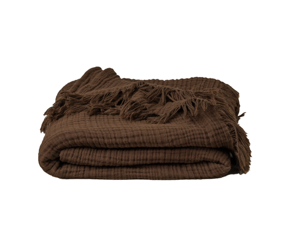 Enes Cotton Throw - Chocolate