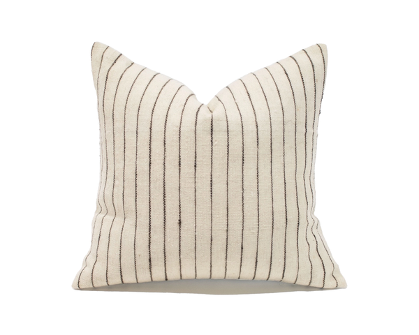 Charu - Ivory &amp; Dark Brown Wool Cushion