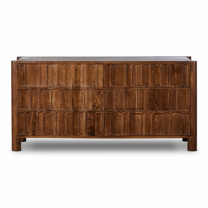 Ezri 6 Drawer Dresser - Cocoa Oak