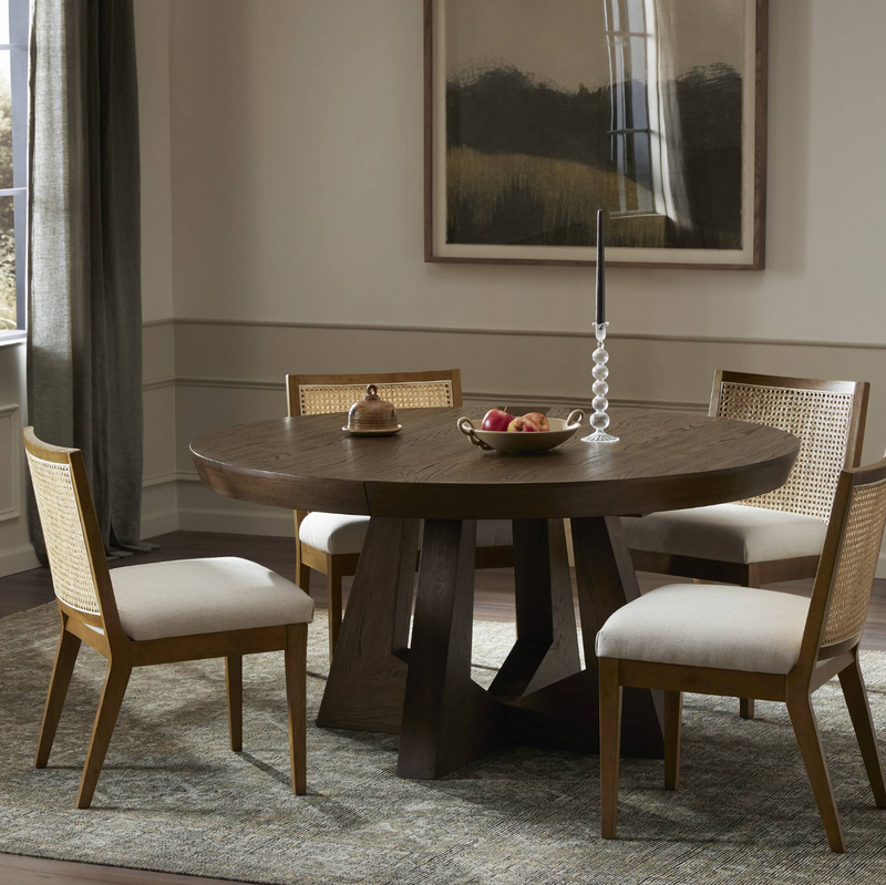 Zelda Round Extension Dining Table - Fawn Oak