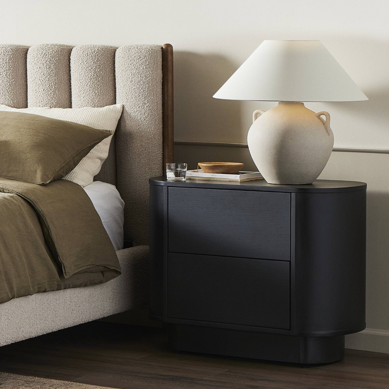 Paden Nightstand - Aged Black Acacia