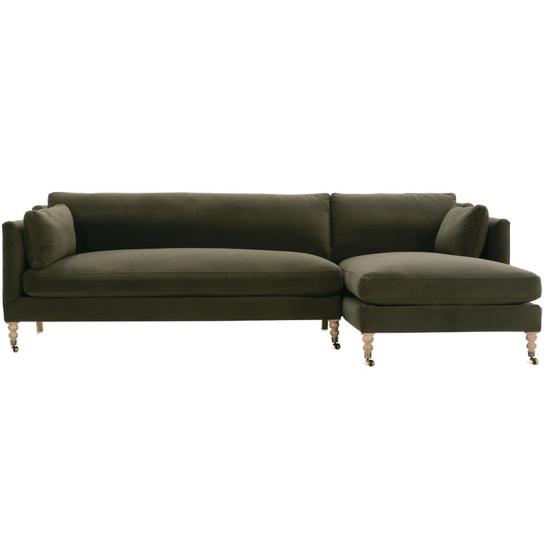 Madeline Sectional - Moss Velvet