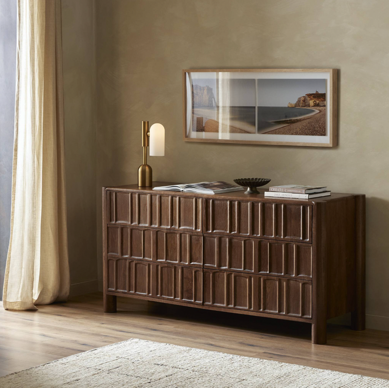 Ezri 6 Drawer Dresser - Cocoa Oak