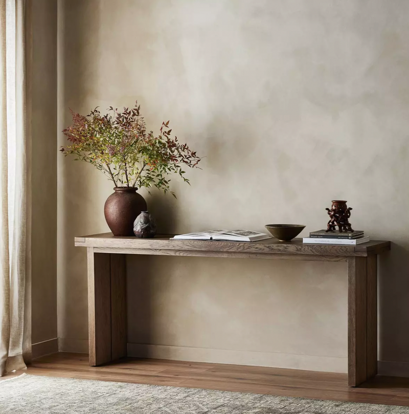 Warby Console Table - Worn Oak Veneer