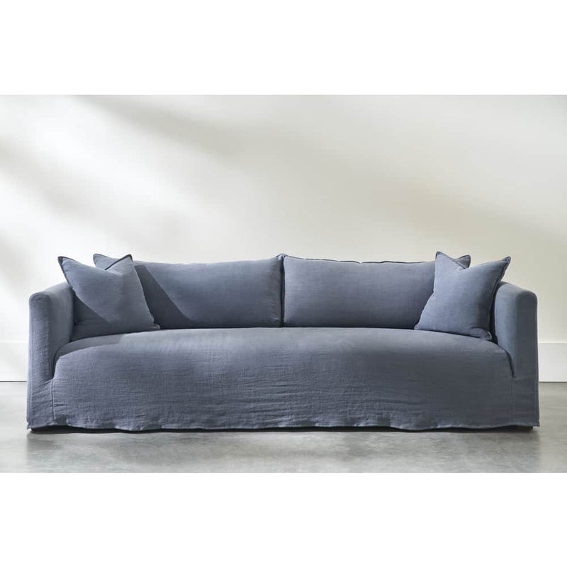 Alana 90" Slipcovered Sofa - Coffee Linen Fabric