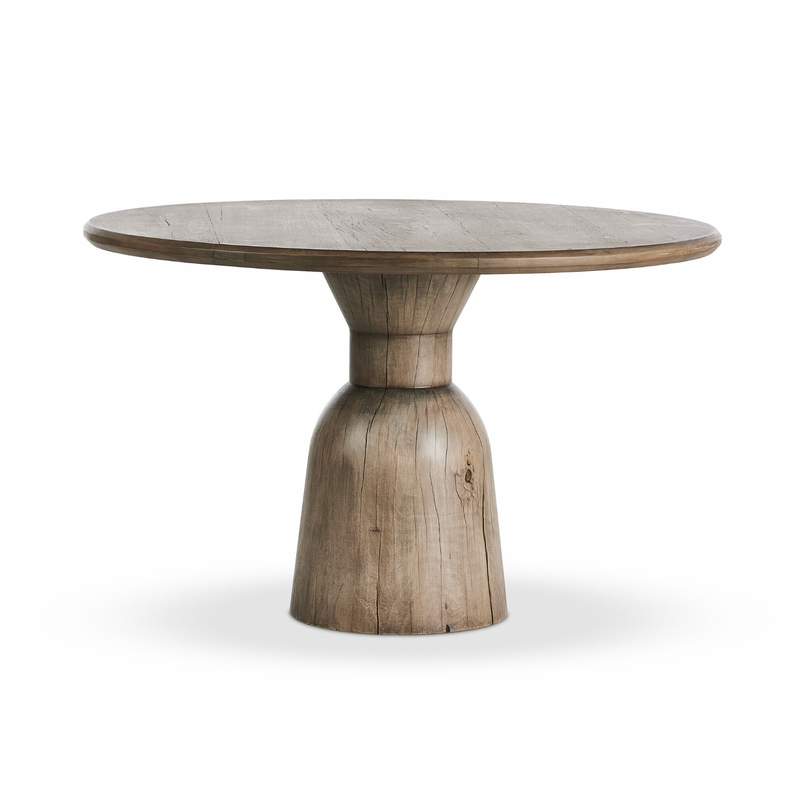 Xiomara Round Dining Table - Aged Drifted Oak