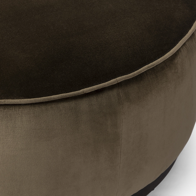 Sinclair Large Round Ottoman - Surrey Olive