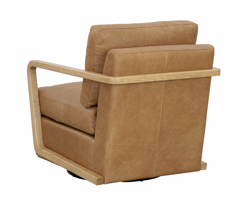 Cassie Swivel Lounge Chair - Rustic Oak