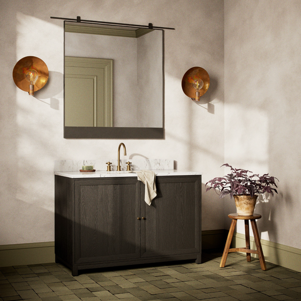 Millie Single Wide Vanity - Satin Drifted Black