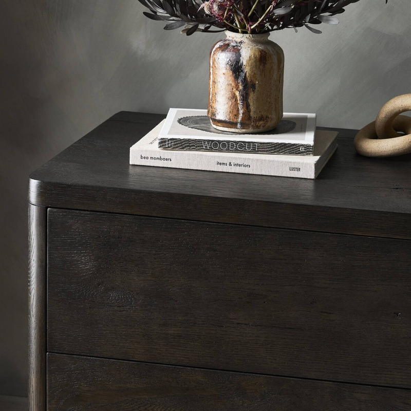 Noeline Nightstand - Smoked Black Oak Veneer