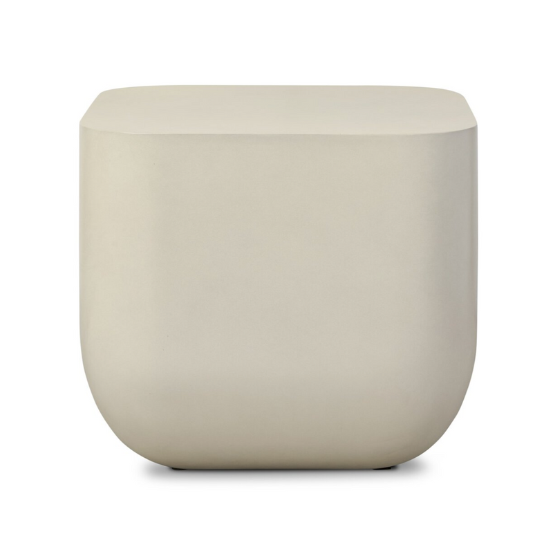 Ivan Square End Table - White Concrete