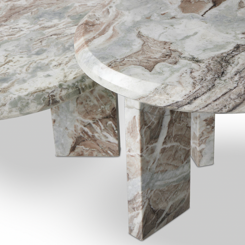 Dakota Nesting Coffee Table Set - Creamy Taupe Marble