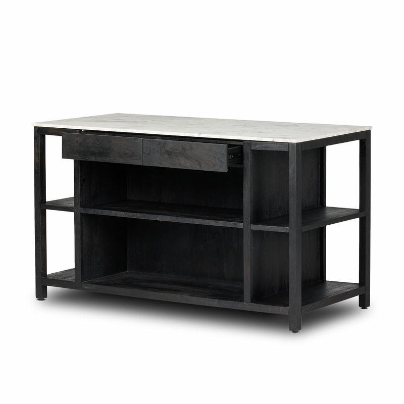 Indira Kitchen Island - Black Wash