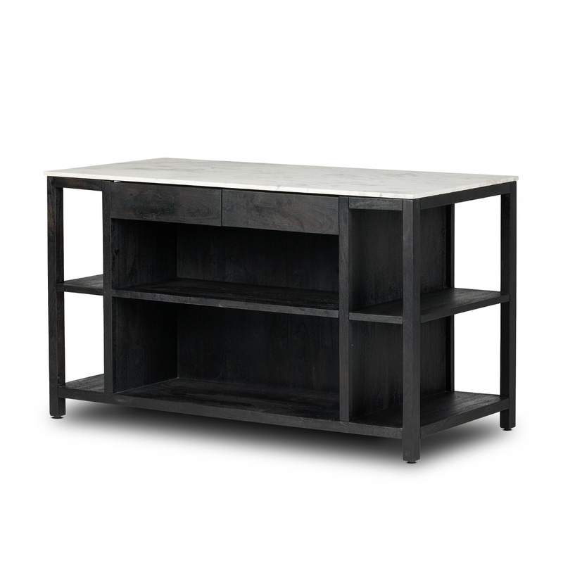 Indira Kitchen Island - Black Wash