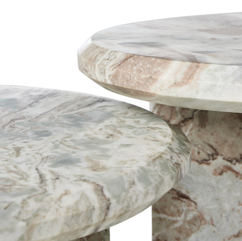 Dakota Nesting Coffee Table Set - Creamy Taupe Marble