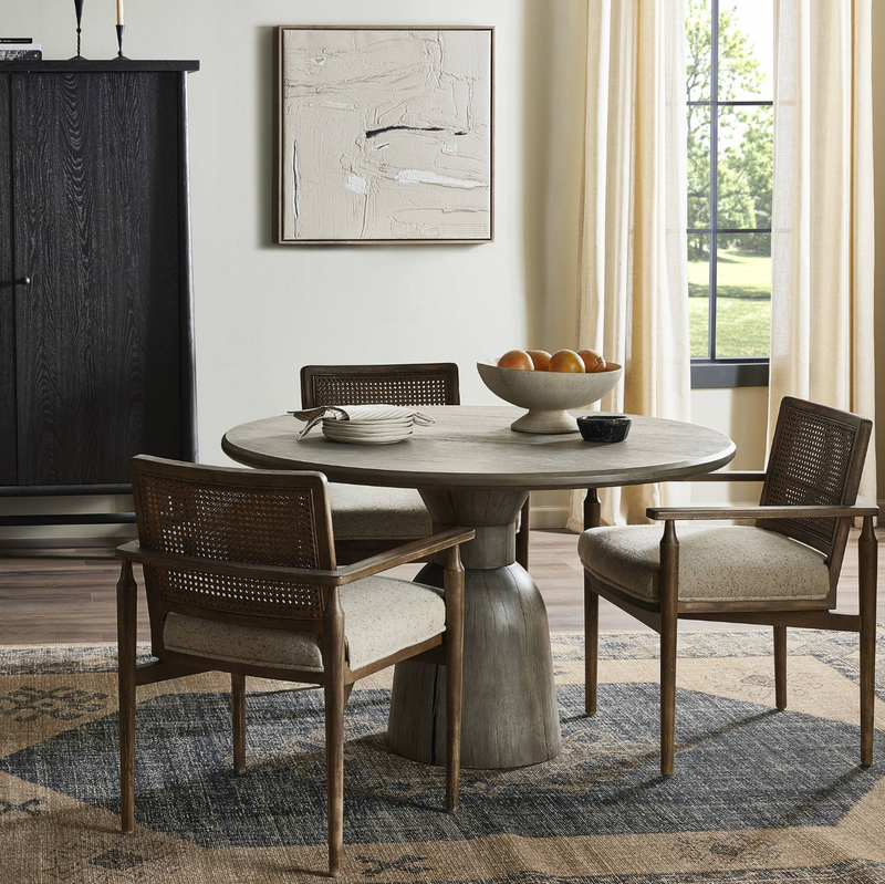 Xiomara Round Dining Table - Aged Drifted Oak