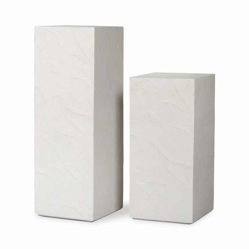 Corian Pedestal - White Concrete