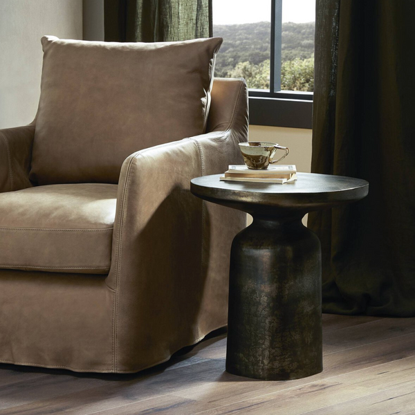 Odessa End Table - Distressed Bronze