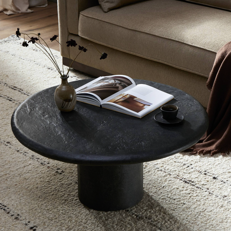 Bonnie Coffee Table - Textured Black Concrete