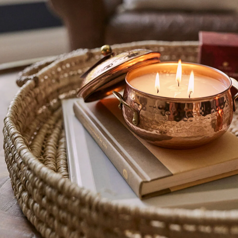 Simmered Cider Poured Candle, Copper Pot