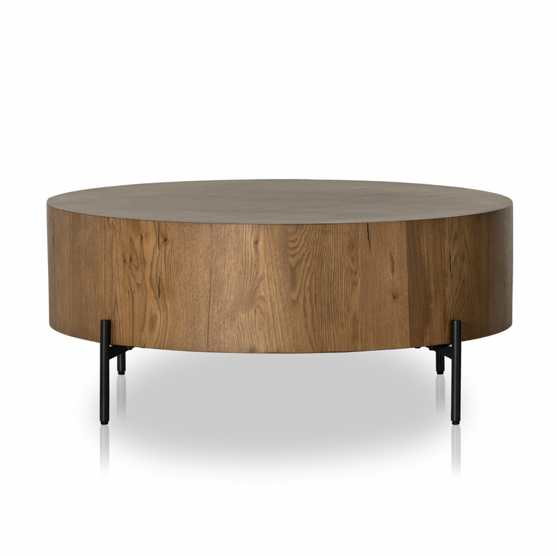 Eaton Drum Coffee Table - Amber Oak Resin