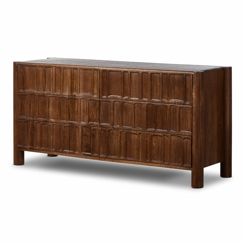 Ezri 6 Drawer Dresser - Cocoa Oak