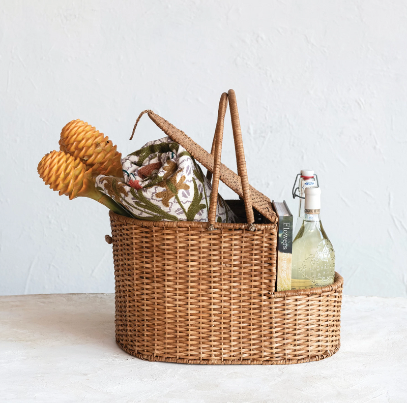 Rattan Wicker Picnic Basket