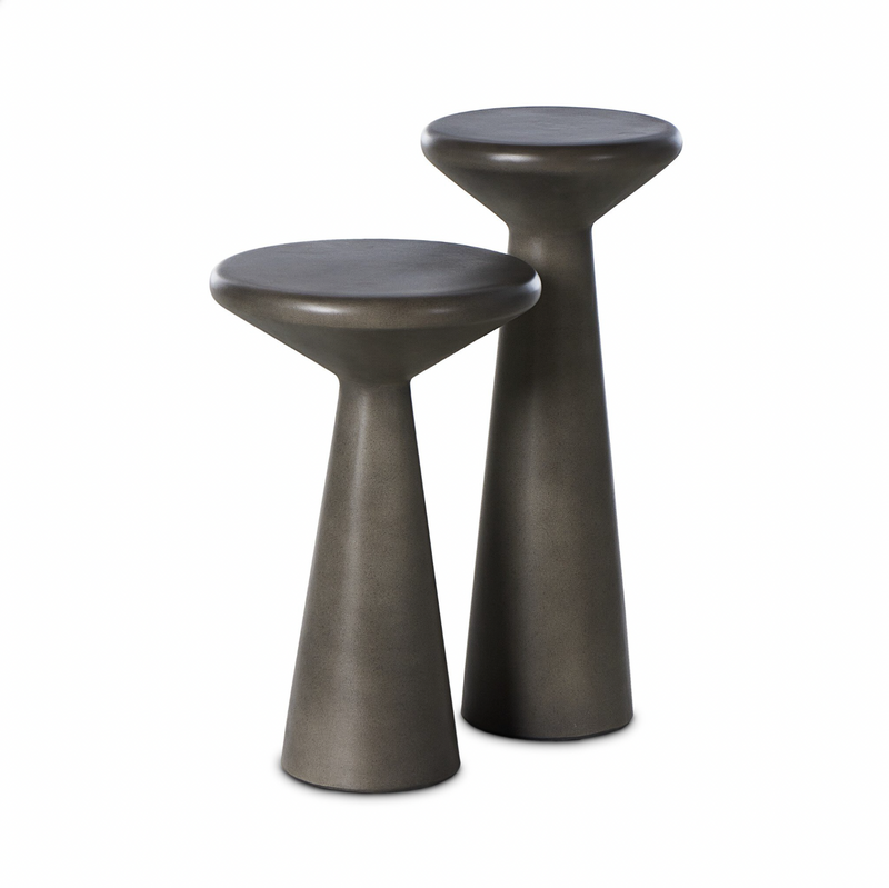 Ravine Concrete Accent Tables - Set Of 2 - Dark Grey