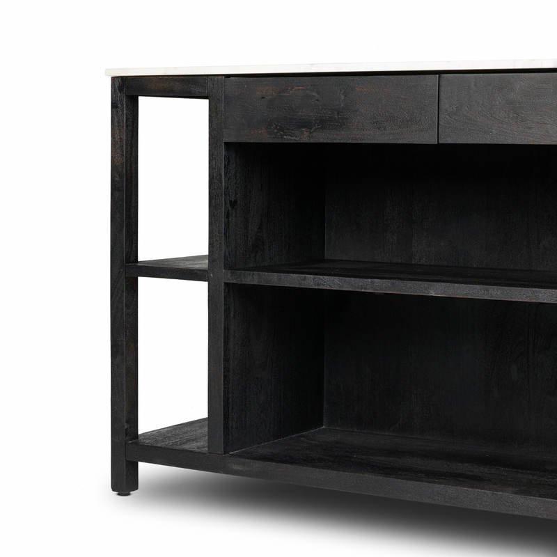 Indira Kitchen Island - Black Wash