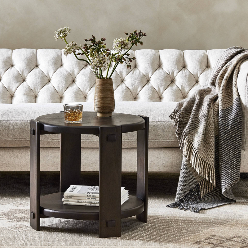 Two Tier End Table - Matte Brown