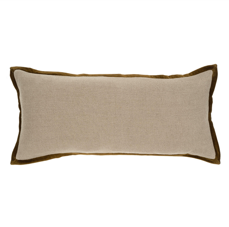 Velvet Trim Pillow - Green